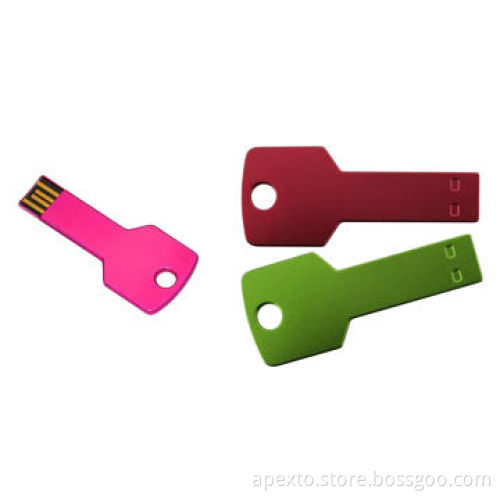 Metal Key-shaped USB Drives with 512MB to 16GB Memory Capacity, Supports Shock-resistant, Waterproof